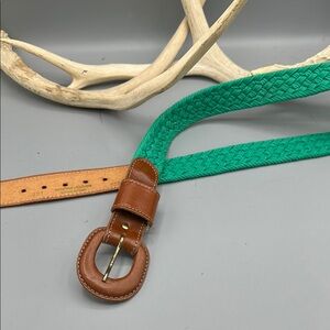 Vintage Leather and Woven Belt Sz S